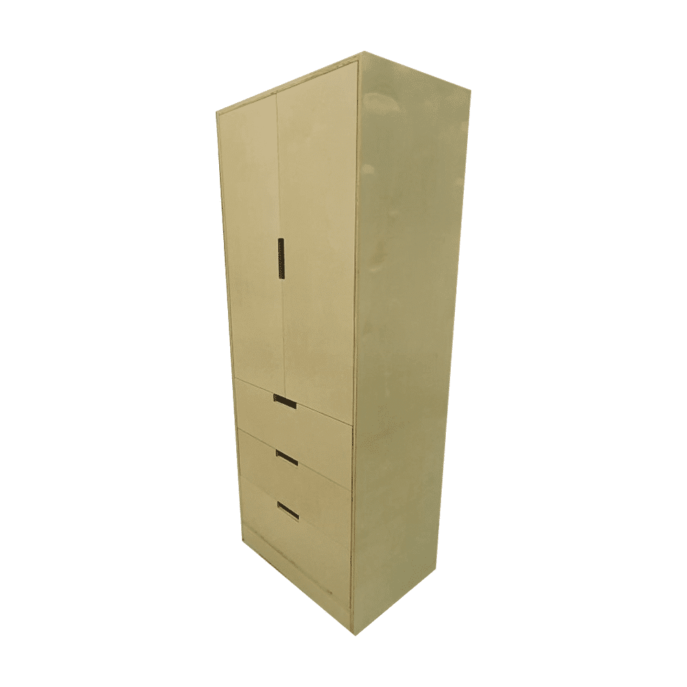 UBS Freestanding tall birch veneer plywood wardrobe with drawers 800mm