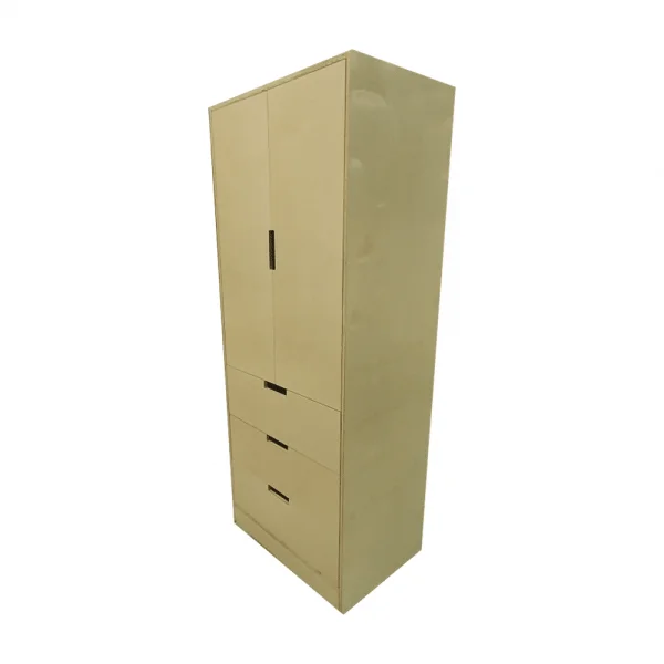 UBS Freestanding tall birch veneer plywood wardrobe with drawers 800mm Wardrobes 4