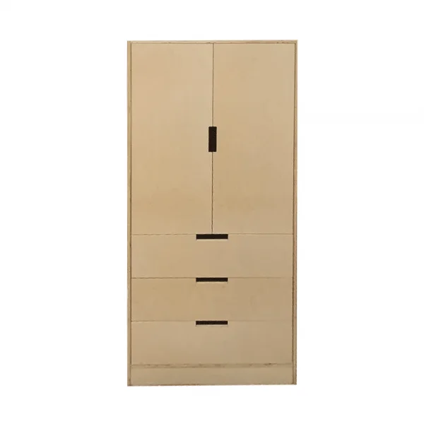 UBS Freestanding tall birch veneer plywood wardrobe with drawers 800mm Wardrobes 3