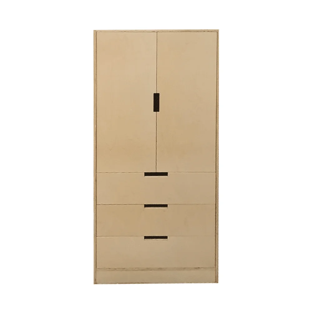 UBS Freestanding tall birch veneer plywood wardrobe with drawers 800mm Wardrobes 4