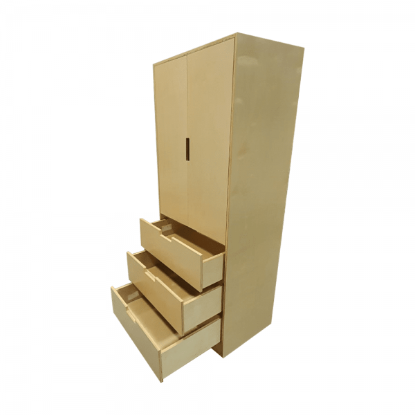 UBS Freestanding tall birch veneer plywood wardrobe with drawers 800mm Wardrobes 6