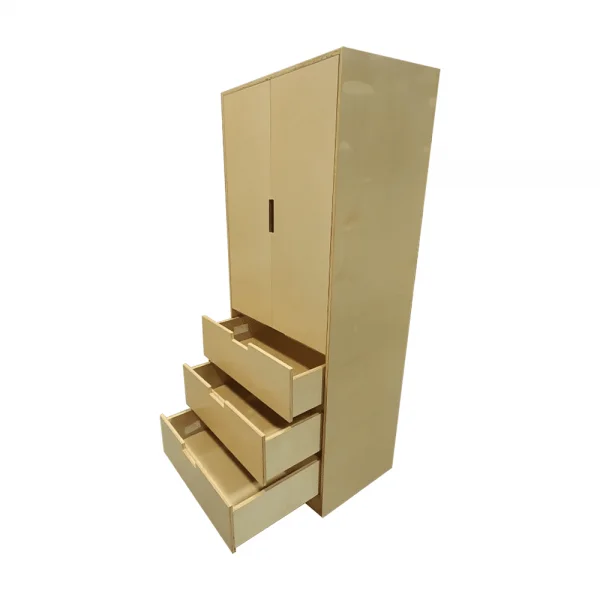 UBS Freestanding tall birch veneer plywood wardrobe with drawers 800mm Wardrobes 5