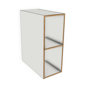 Open Fixed Shelf Storage Kitchen Base Cabinet 300mm Exposed Edge Modular Kitchen