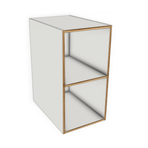 Open Fixed Shelf Storage Kitchen Base Cabinet 400mm Exposed Edge Modular Kitchen