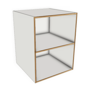 Open Fixed Shelf Storage Kitchen Base Cabinet 600mm Exposed Edge Modular Kitchen