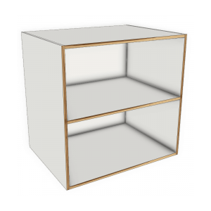Open Fixed Shelf Storage Kitchen Base Cabinet 800mm Exposed Edge Modular Kitchen