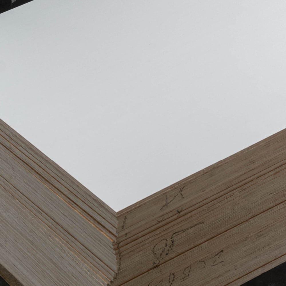 18mm Plywood sheet - Warm White Pitted Melamine - Ultimate Building ...