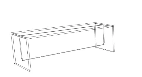 Plywood Coffee Table 1200W x 460D x 395H Furniture 5