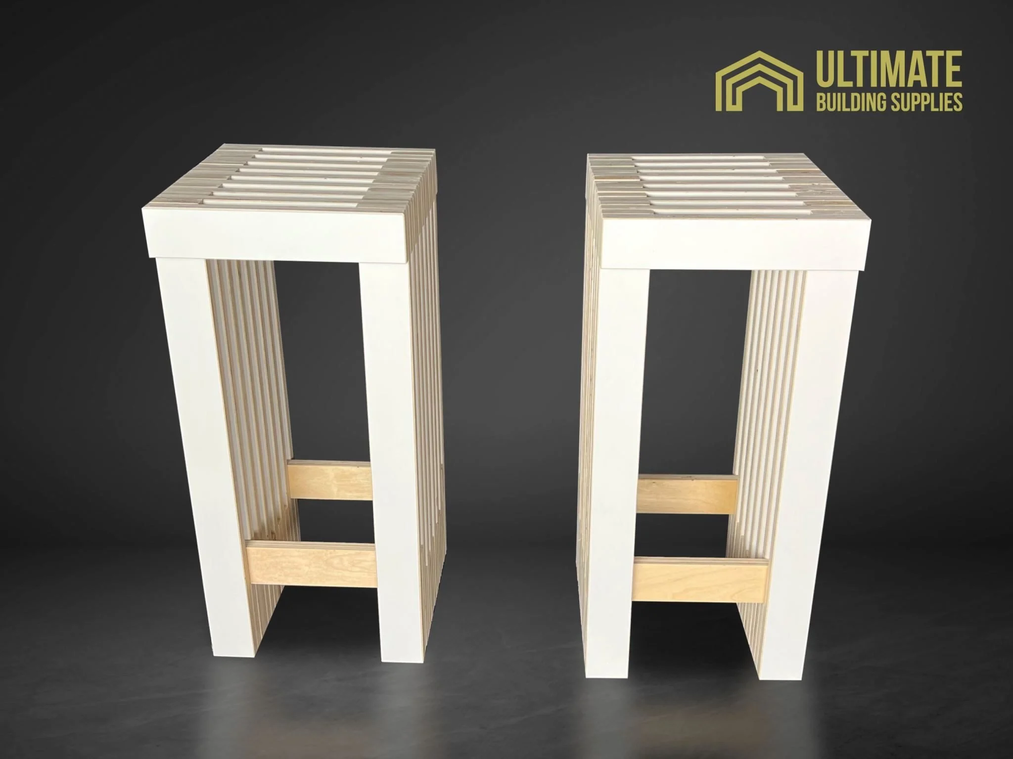 Plywood Tall Stool Chairs Set of two Furniture 5
