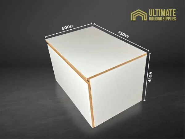 Plywood vanity unit and top and top W750 mm x D500 x H450, recessed handle Furniture 3