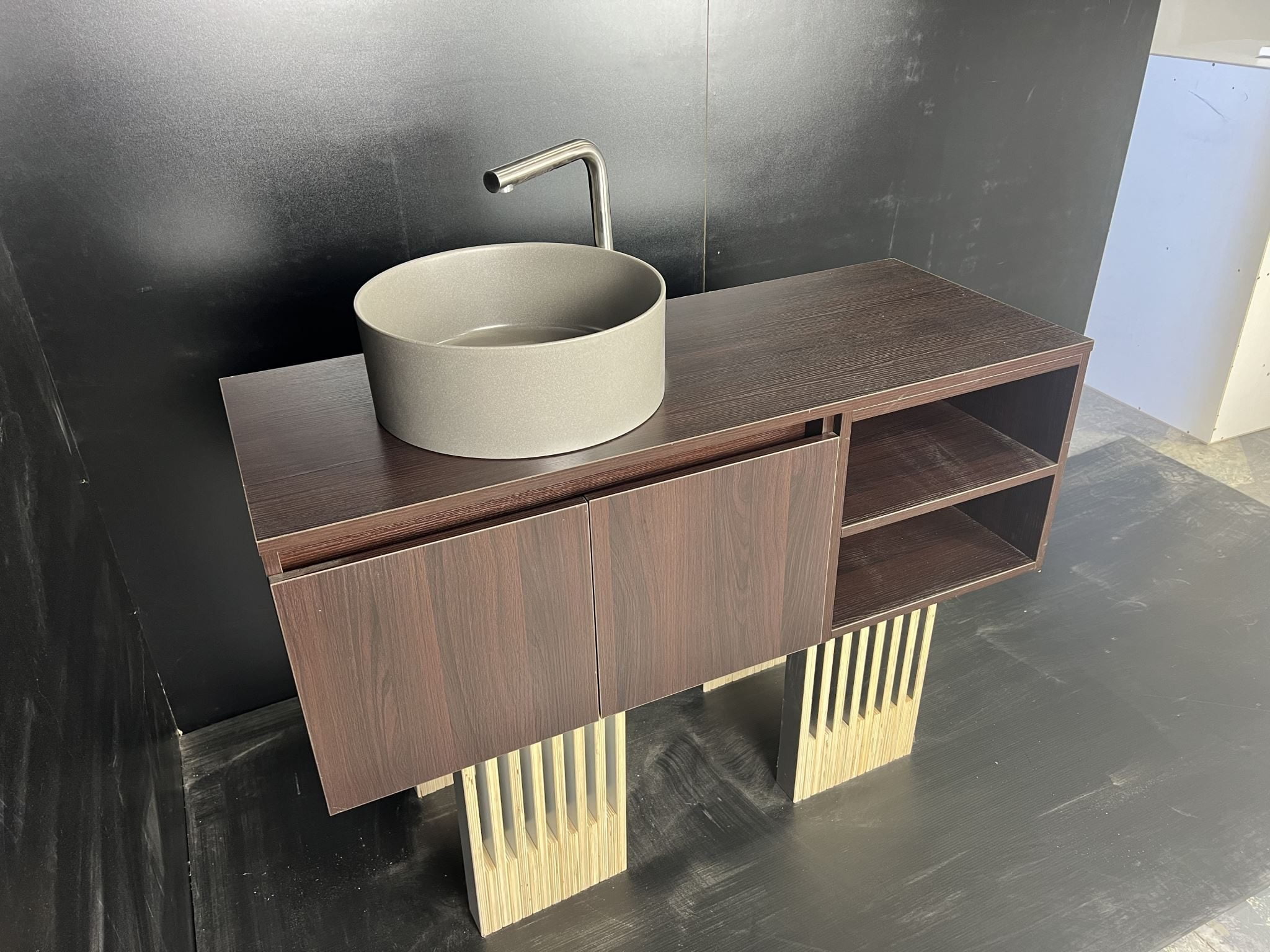 3-Drawer Frameless Kitchen Base Cabinet 450mm Exposed Edge Modular Kitchen 5