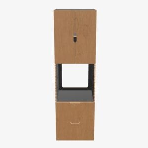 2-Door, 2-Drawer and Open Shelf Tall Storage Cabinet Kitchens 3