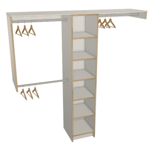 Open Shelving Floor Standing Two Single Hanging Spaces Wardrobe Wardrobes