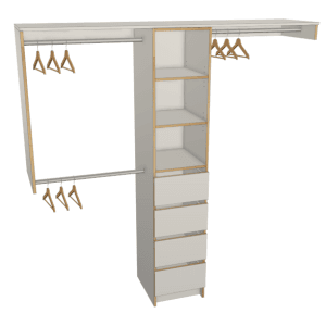 Quad Drawer Two Single Hanging Spaces Wardrobe Wardrobes