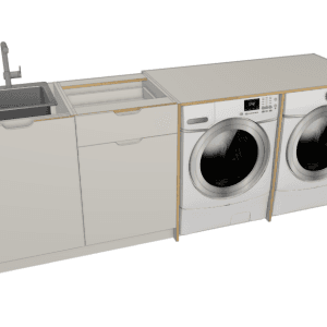 Plywood Laundry Package With Drawer And Under Bench Machine Cabinets Laundries