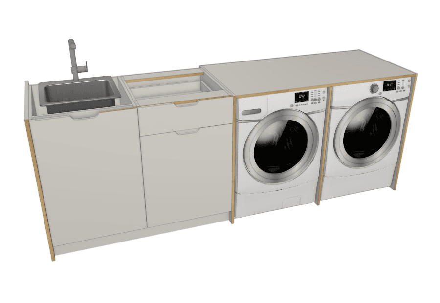 Basic Laundry With Under Bench Machine Cabinets Laundries 9