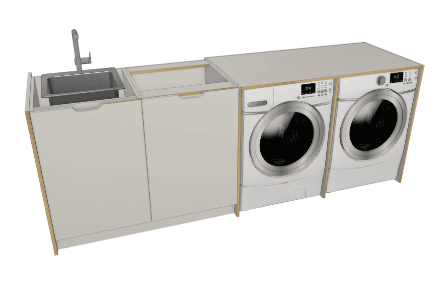 Basic Laundry With Under Bench Machine Cabinets Laundries 6