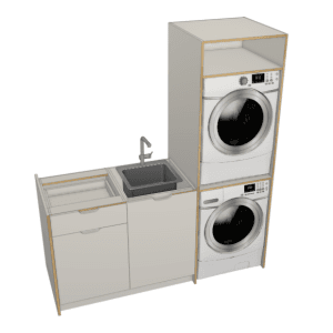 Plywood Laundry Package With Drawer And Tower Machine Cabinets Laundries