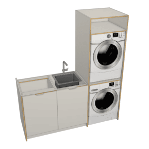 Plywood Laundry Package And Tower Machine Cabinets Laundries