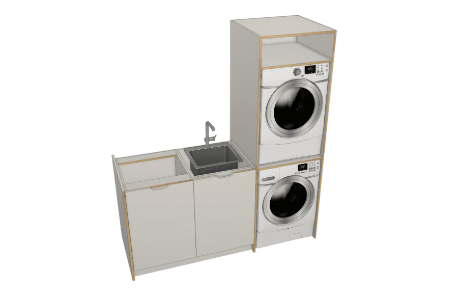 Basic Laundry With Under Bench Machine Cabinets Laundries 5