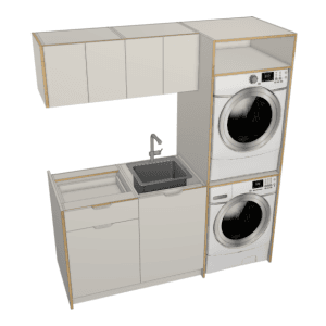 Plywood Laundry Package With Drawer And Tower Machine Cabinet With Wall Cabinets Laundries