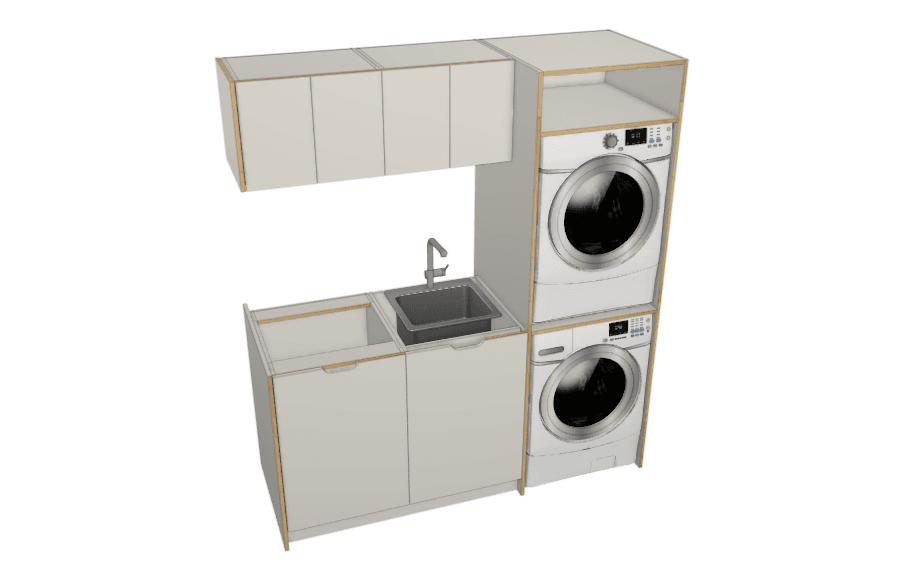 Basic Laundry With Under Bench Machine Cabinets Laundries 4
