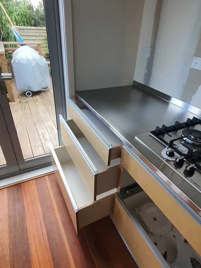 Custom built plywood kitchen