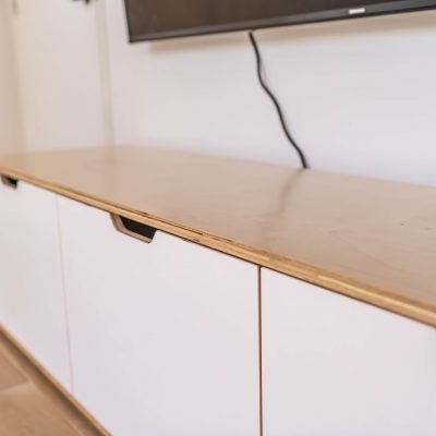 Plywood table and drawers